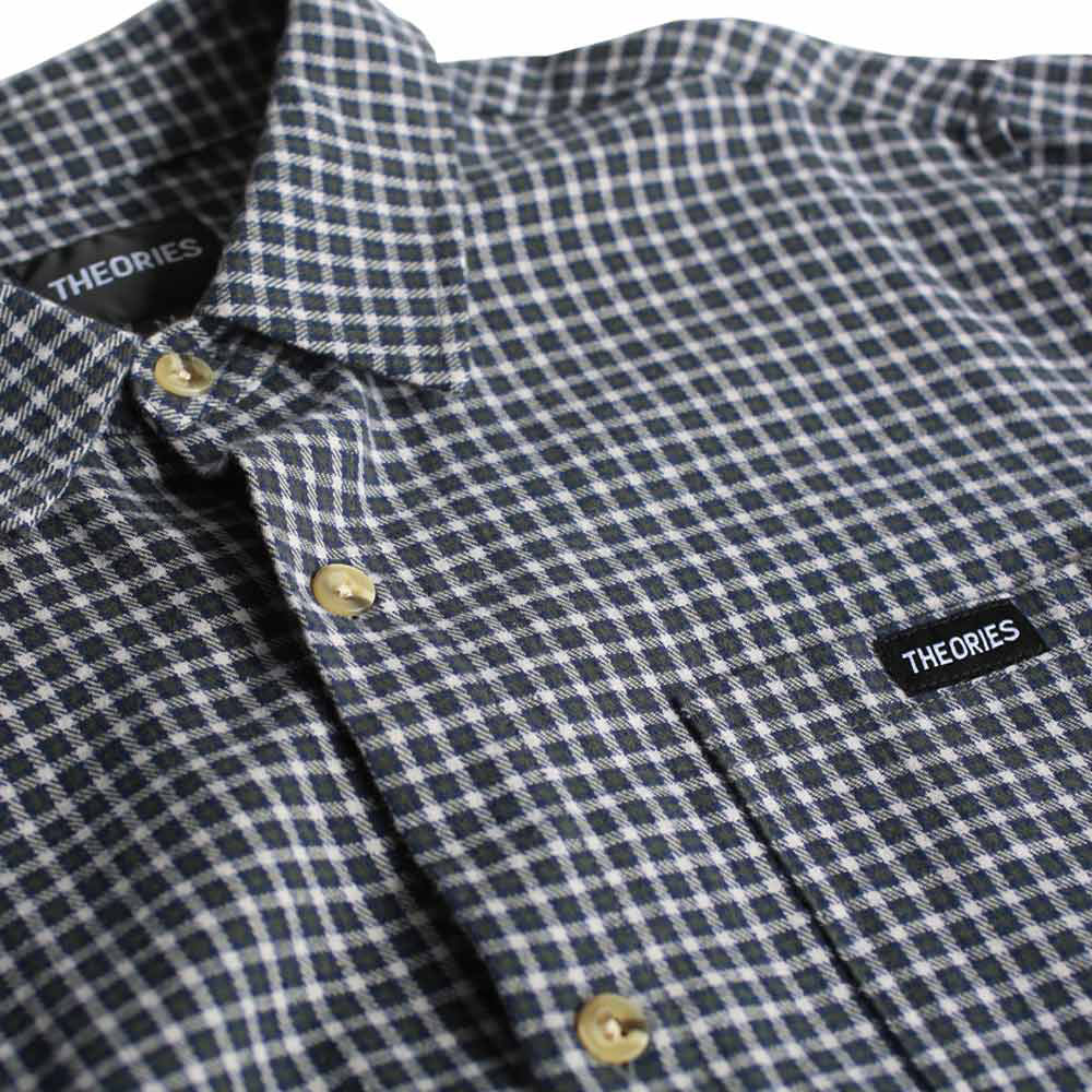 Theories Avignon Flannel Button-Up Shirt - Sea
