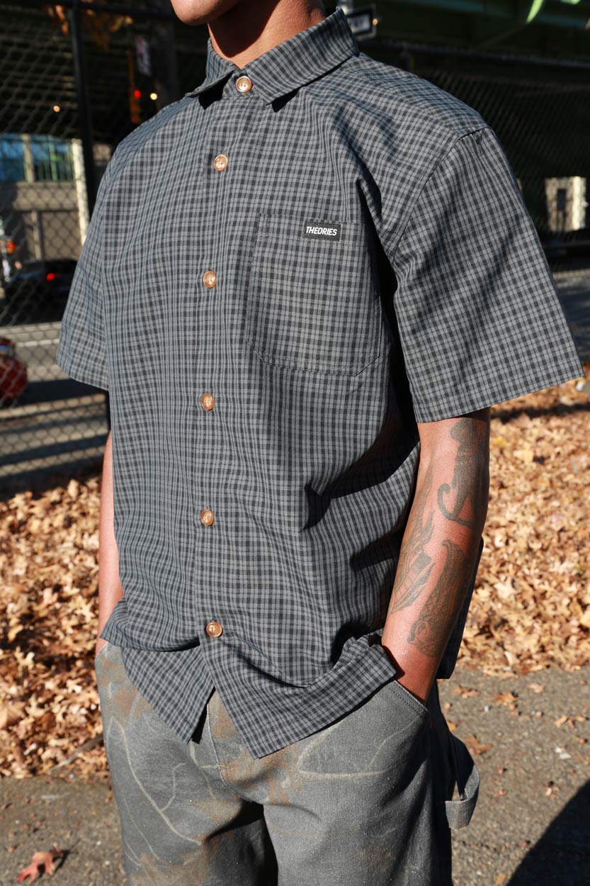 Theories Avignon Flannel Button-Up Shirt - Azure Blue