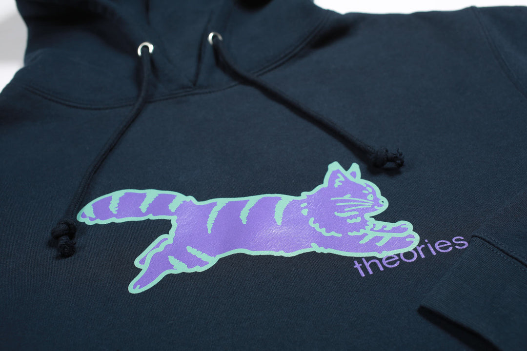 Theories Conscious Kitty Hoodie - Washed Navy