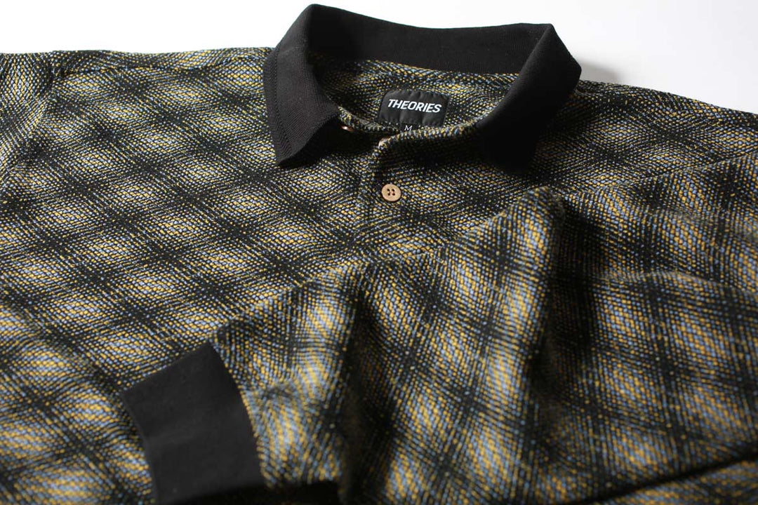 Theories E.S.P. Long Sleeve Polo - Black / Lilac