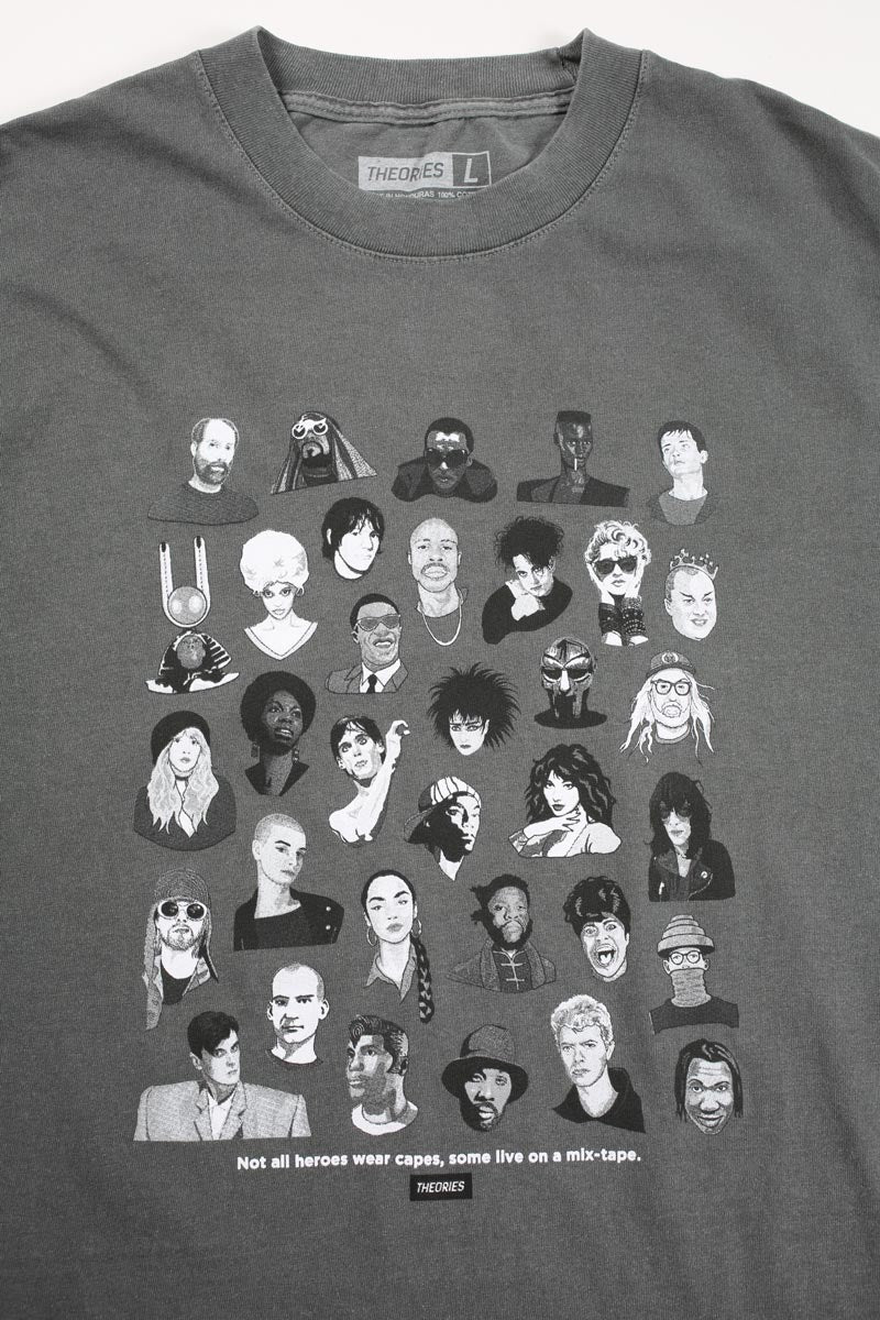 Theories Mixtape Garment Dyed Tee - Faded Black