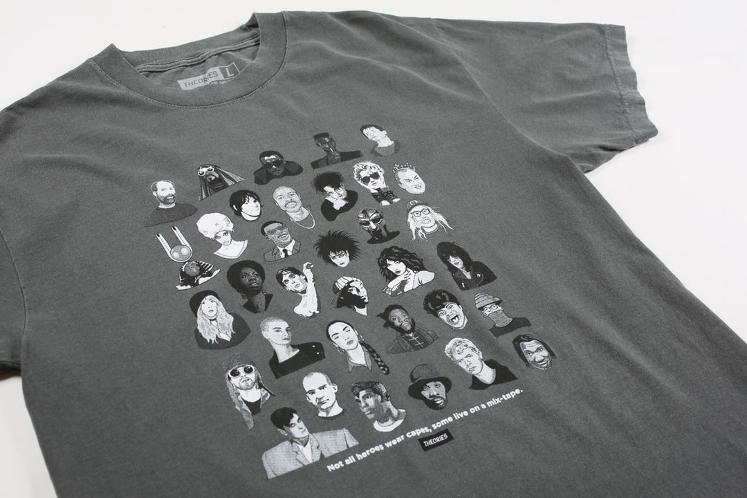 Theories Mixtape Garment Dyed Tee - Faded Black