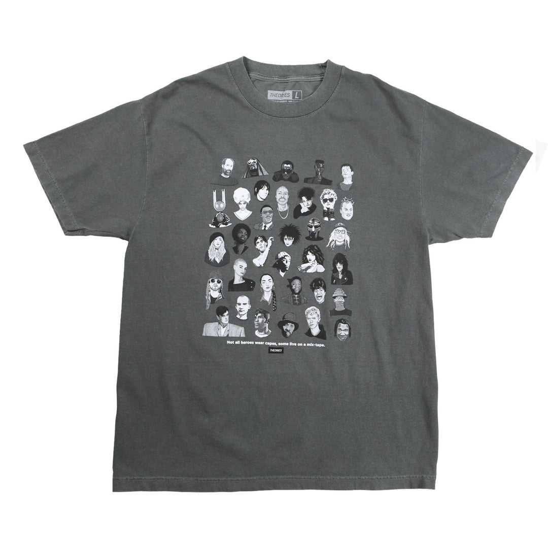 Theories Mixtape Garment Dyed Tee - Faded Black