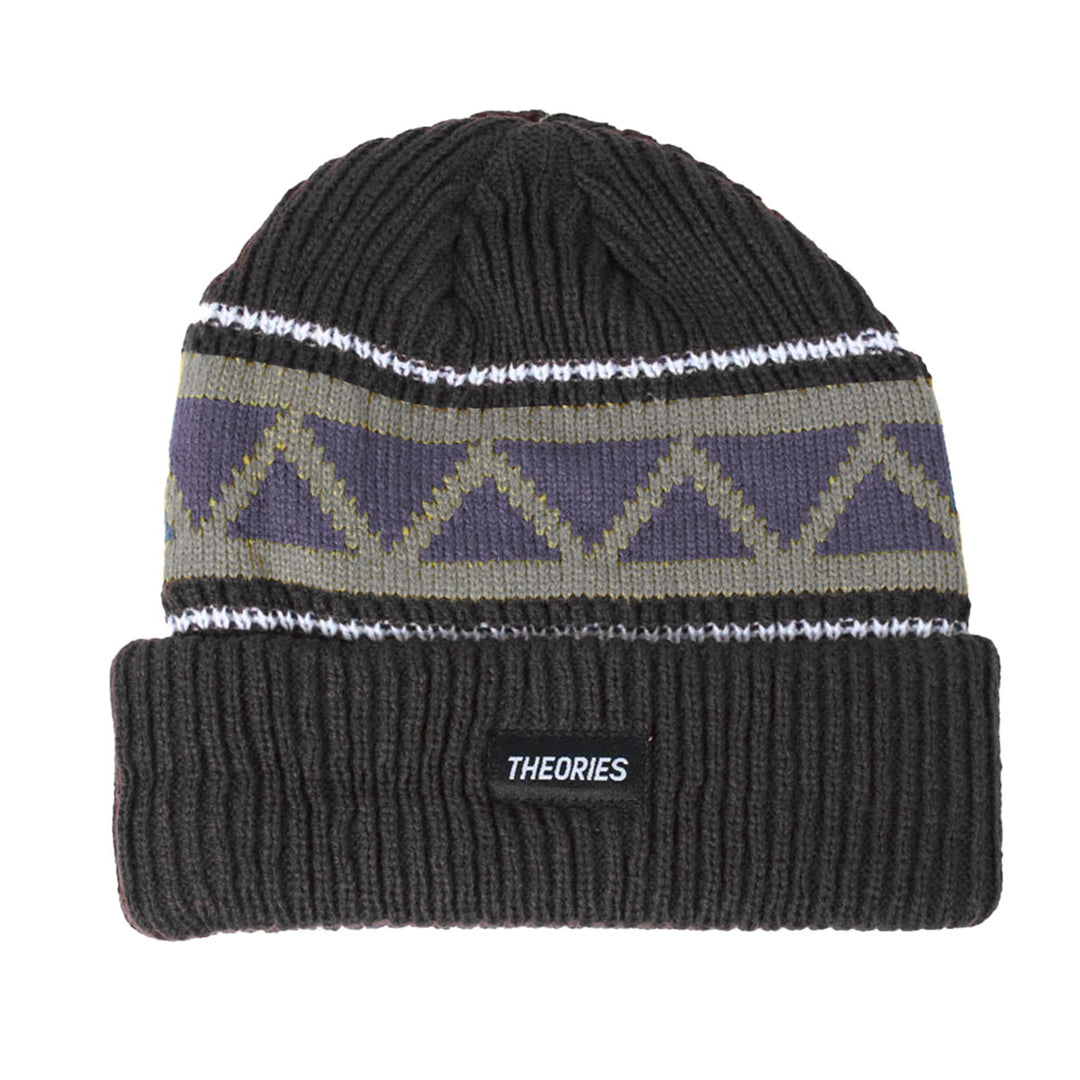 Theories Peaks Beanie - Charcoal / Lavender