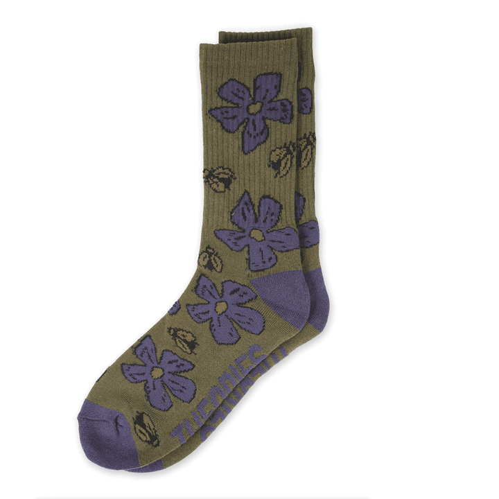 Theories Pollinate Sock - Green / Purple