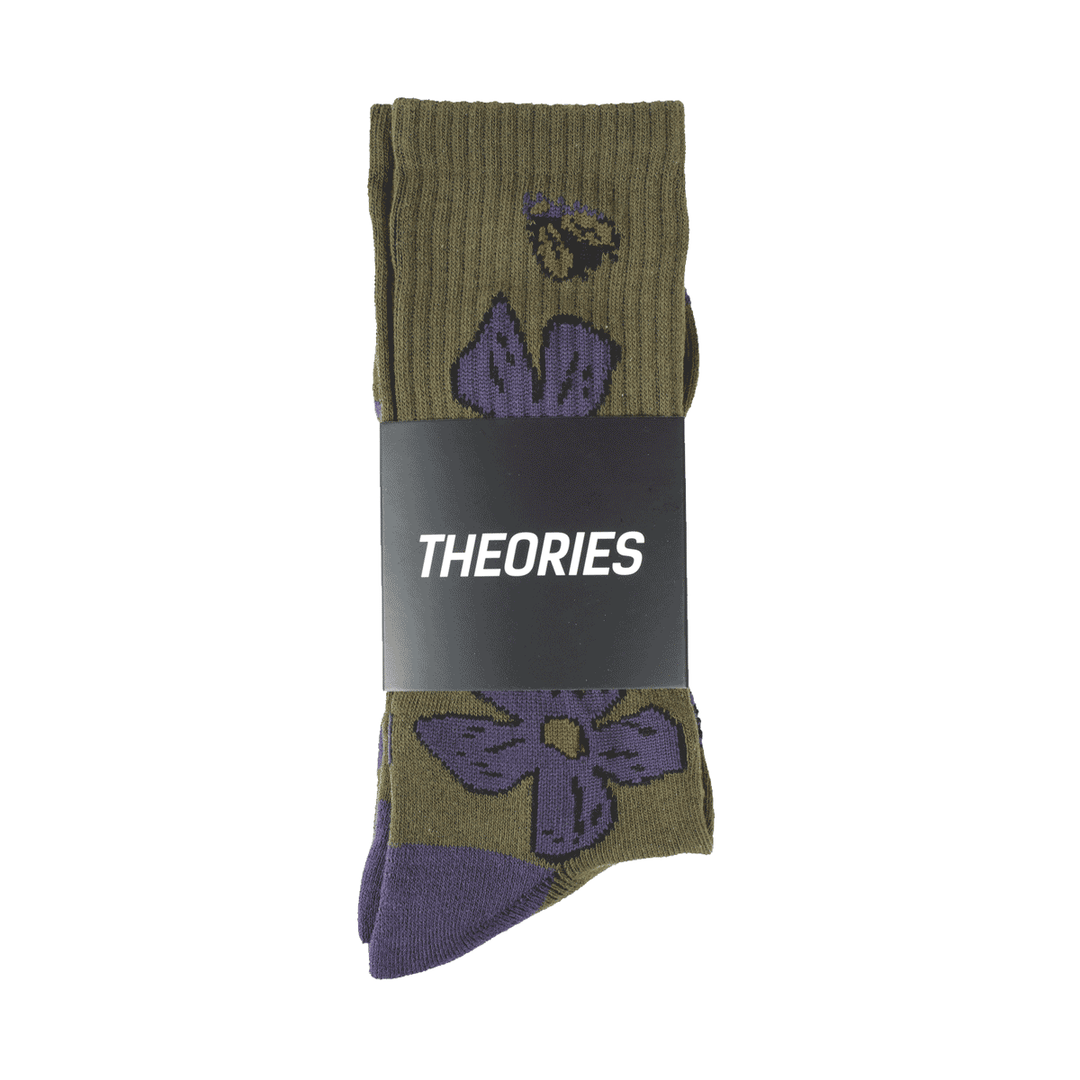 Theories Pollinate Sock - Green / Purple