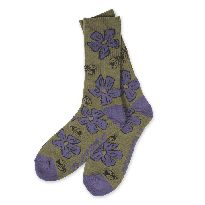Theories Pollinate Sock - Green / Purple