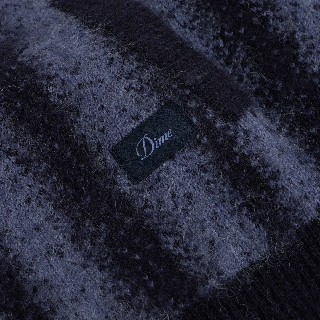 Dime Mohair Striped Zip Hoodie - Blue