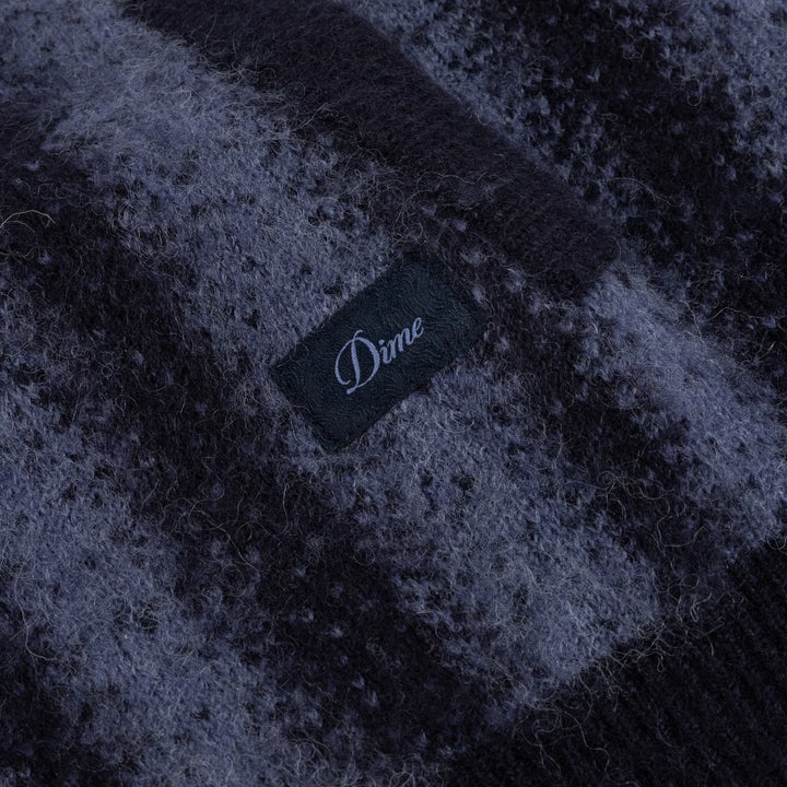 Dime Mohair Striped Zip Hoodie - Blue