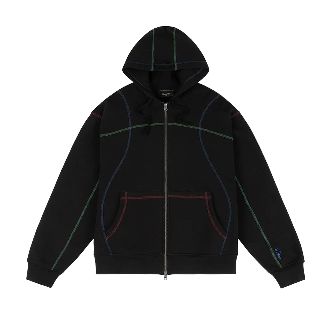 Dime Court Zip Hoodie - Black Multi