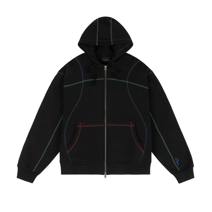 Dime Court Zip Hoodie - Black Multi