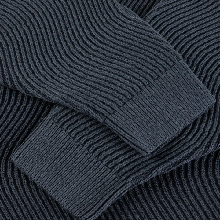 Dime Wave Knit Sweater - Navy