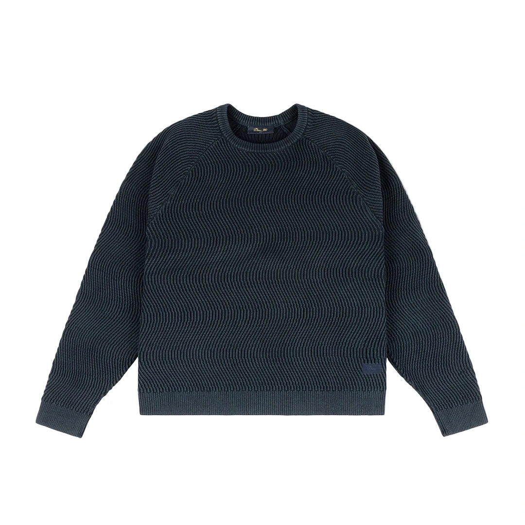 Dime Wave Knit Sweater - Navy