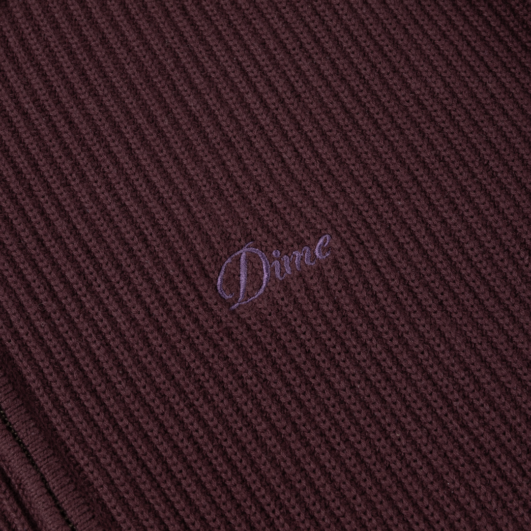 Dime Double Zip Knit - Wine