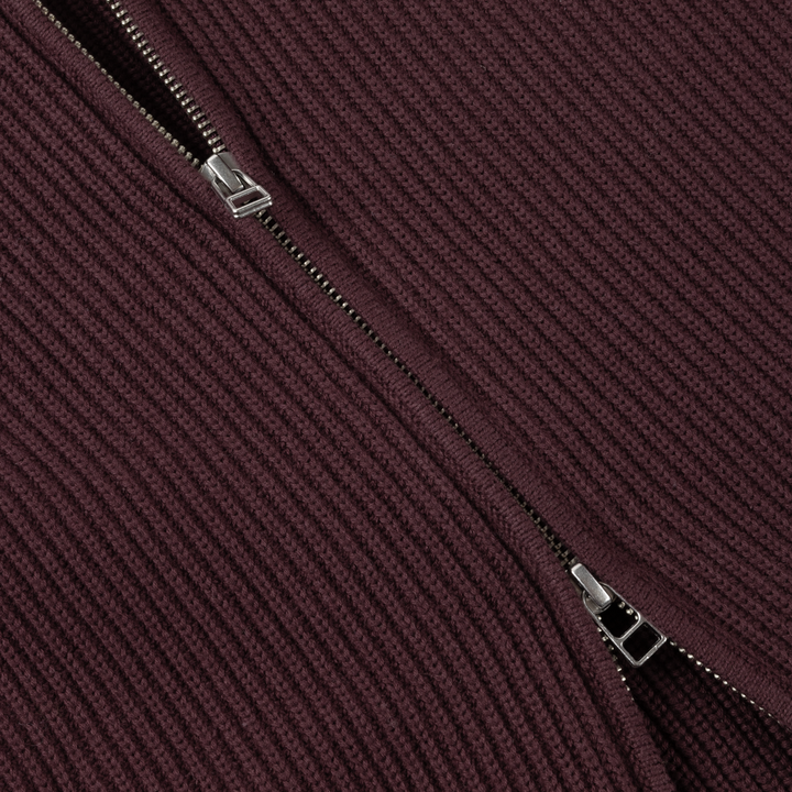 Dime Double Zip Knit - Wine