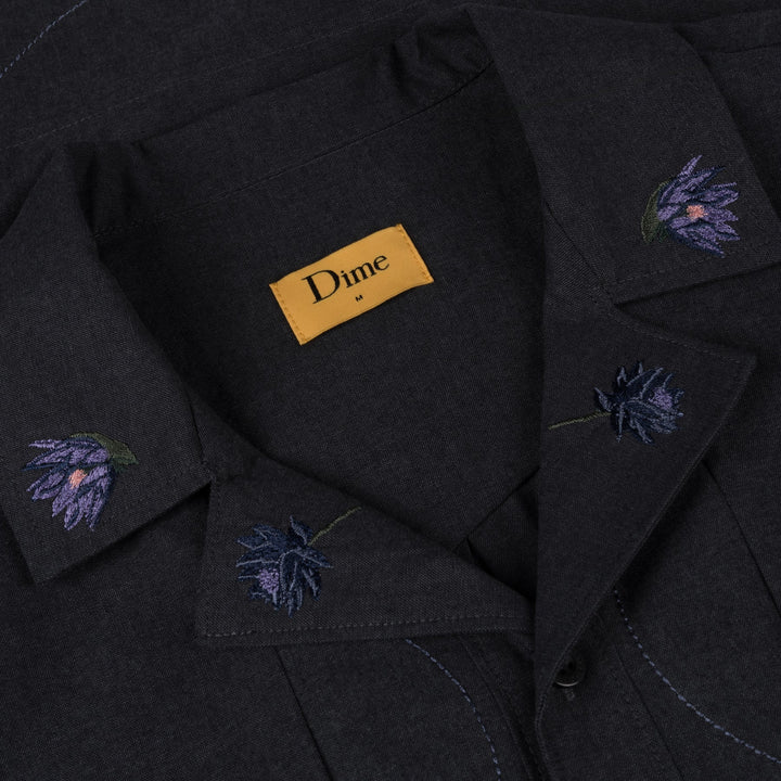 Dime Lotus Button Up SS - Vintage Black