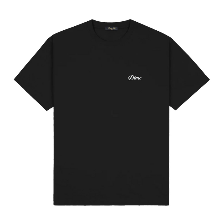 Dime Cursive Small Logo T-Shirt - Black