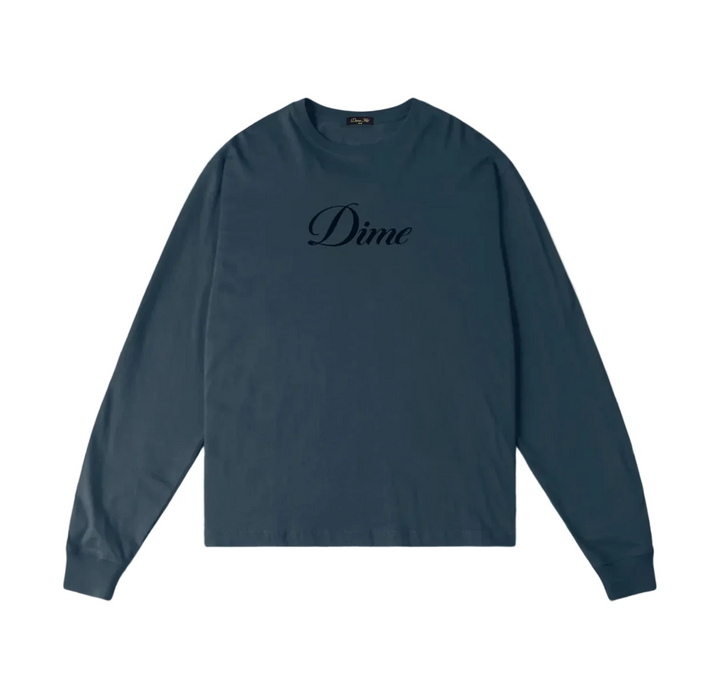 Dime Cursive LS T-Shirt - Navy