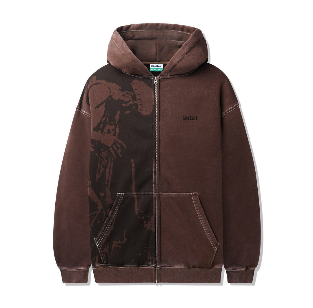 Butter x Miles Davis Thanks Zip Thru Hoody - Brown