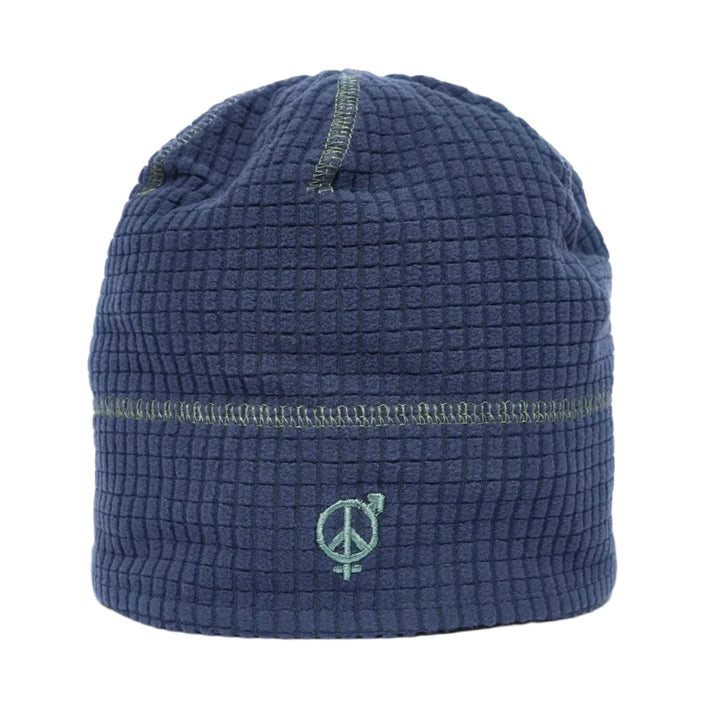Sexhippies Reversible Grid Fleece Beanie - Navy / Sage