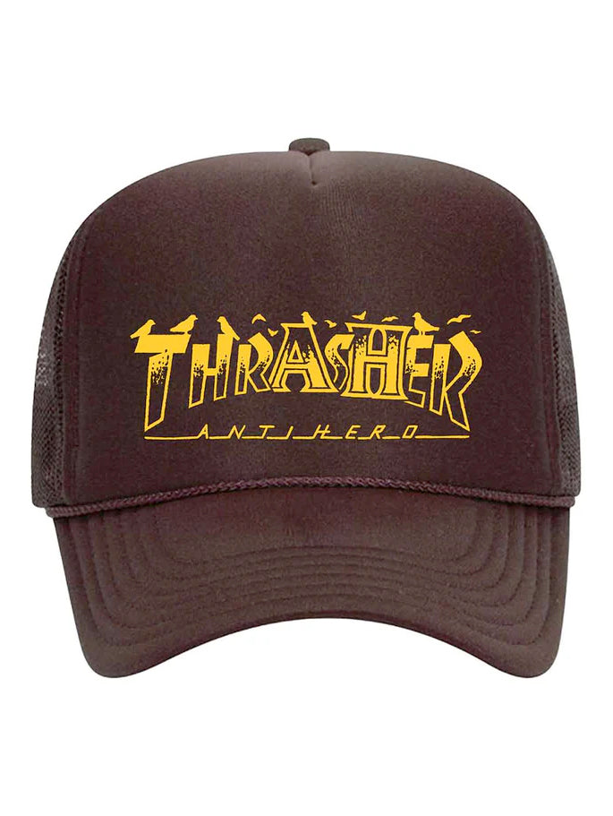 Thrasher x Antihero Pigeon Mag Trucker - Brown