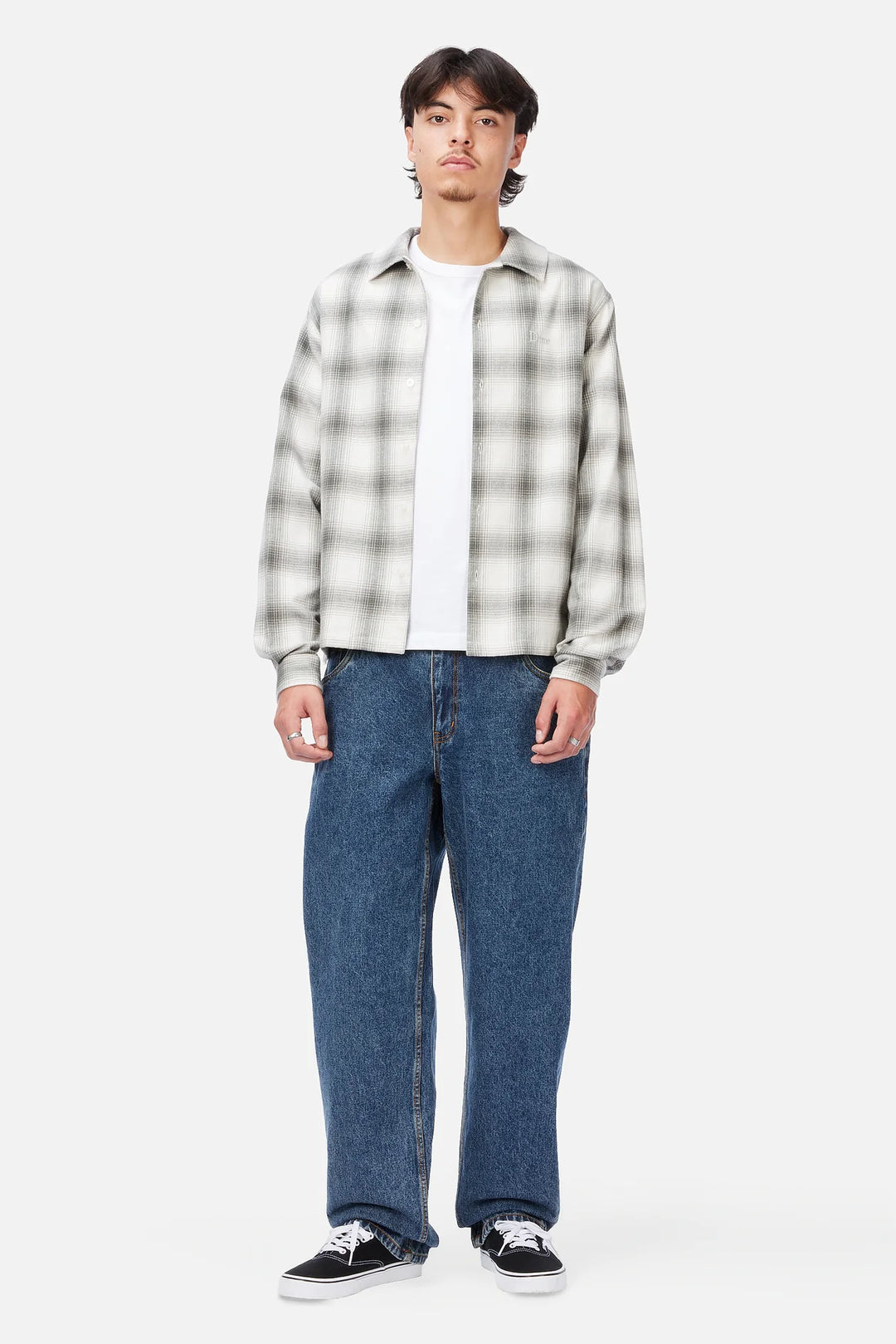 Dime Premium Flannel Shirt - Light Gray