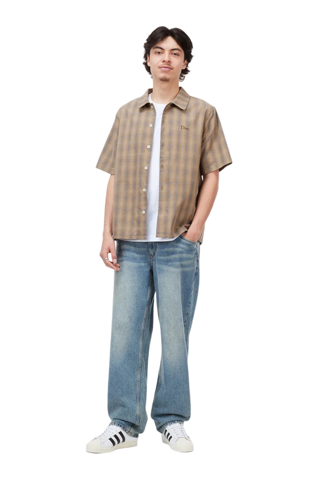 Dime Plaid Button Up Shirt - Brown