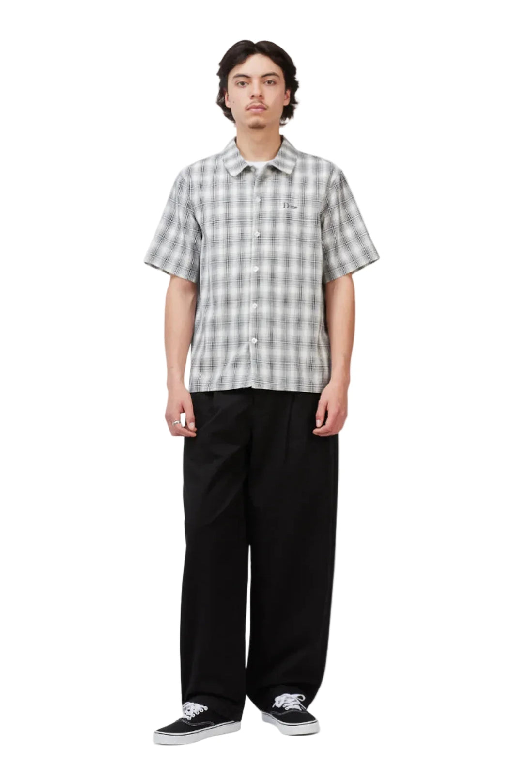 Dime Plaid Button Up Shirt - Gray