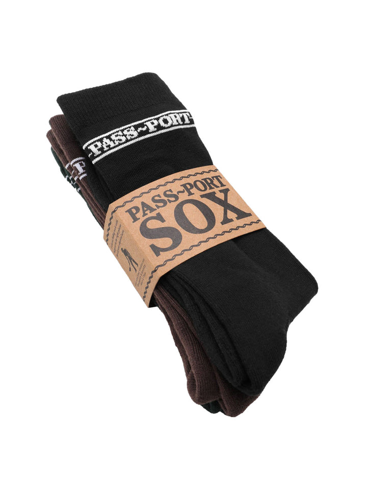 Passport Hi Sox 3 Pack - Black / Brown / Forest Green