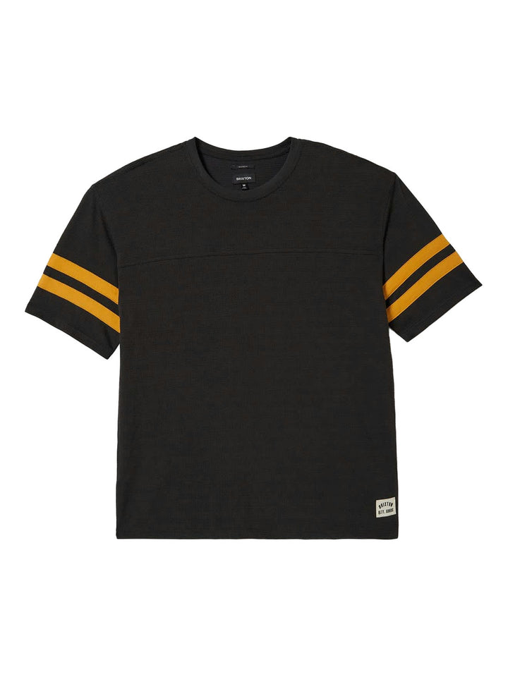 Brixton Vintage Football Mesh Jersey T-Shirt - Washed Black / Ray Flower