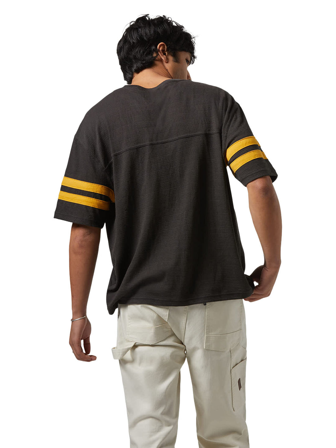 Brixton Vintage Football Mesh Jersey T-Shirt - Washed Black / Ray Flower