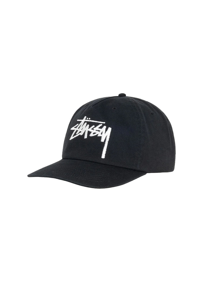 Stussy Big Stock Mid Depth Cap - Shadow Black