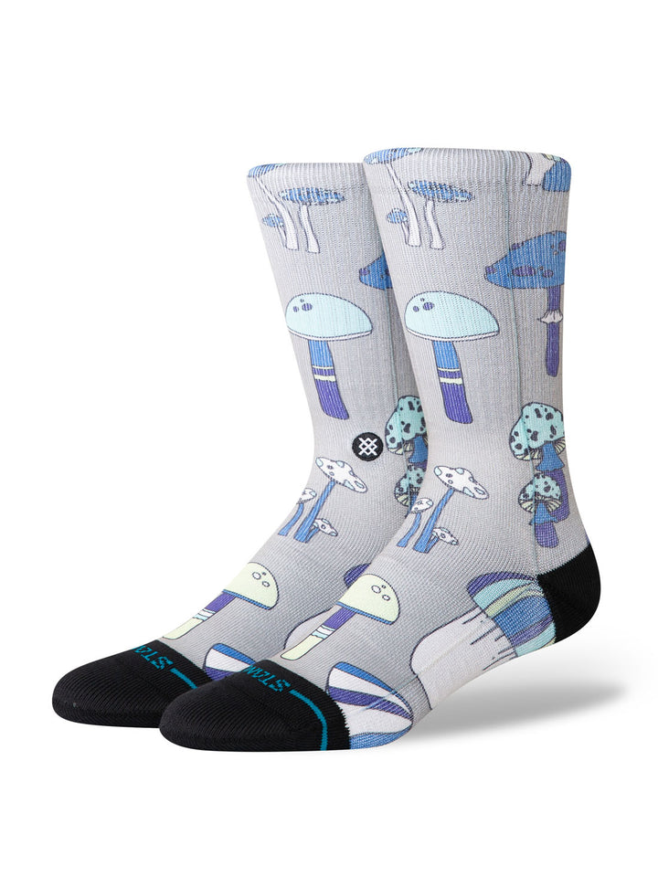 Stance Microbial Crew Sock - String Grey