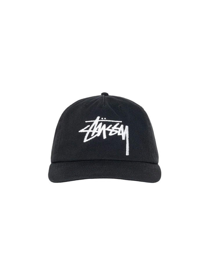 Stussy Big Stock Mid Depth Cap - Shadow Black