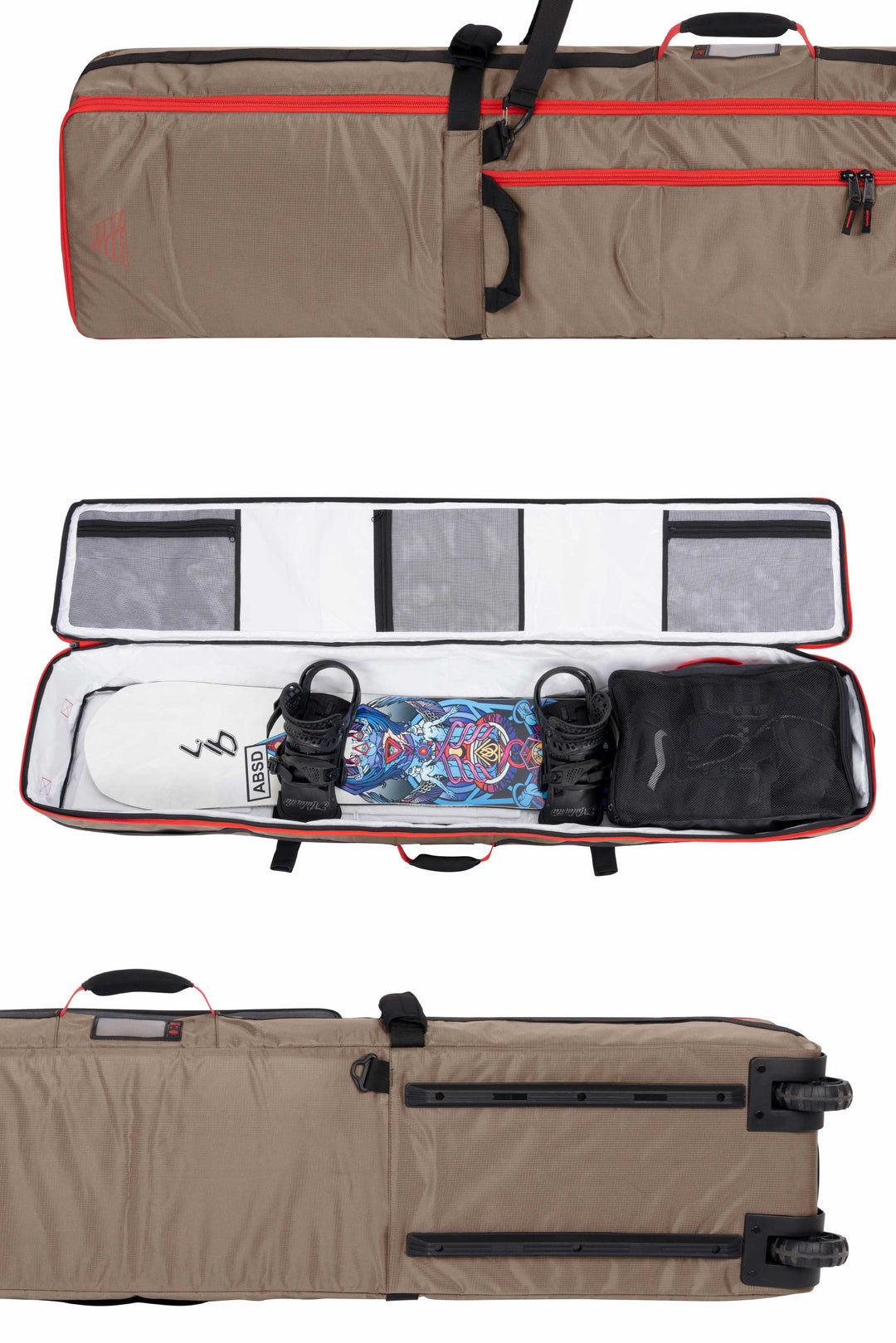 Veia Pro Quadrant Wheeled Snowboard Bag - Coyote - 165cm