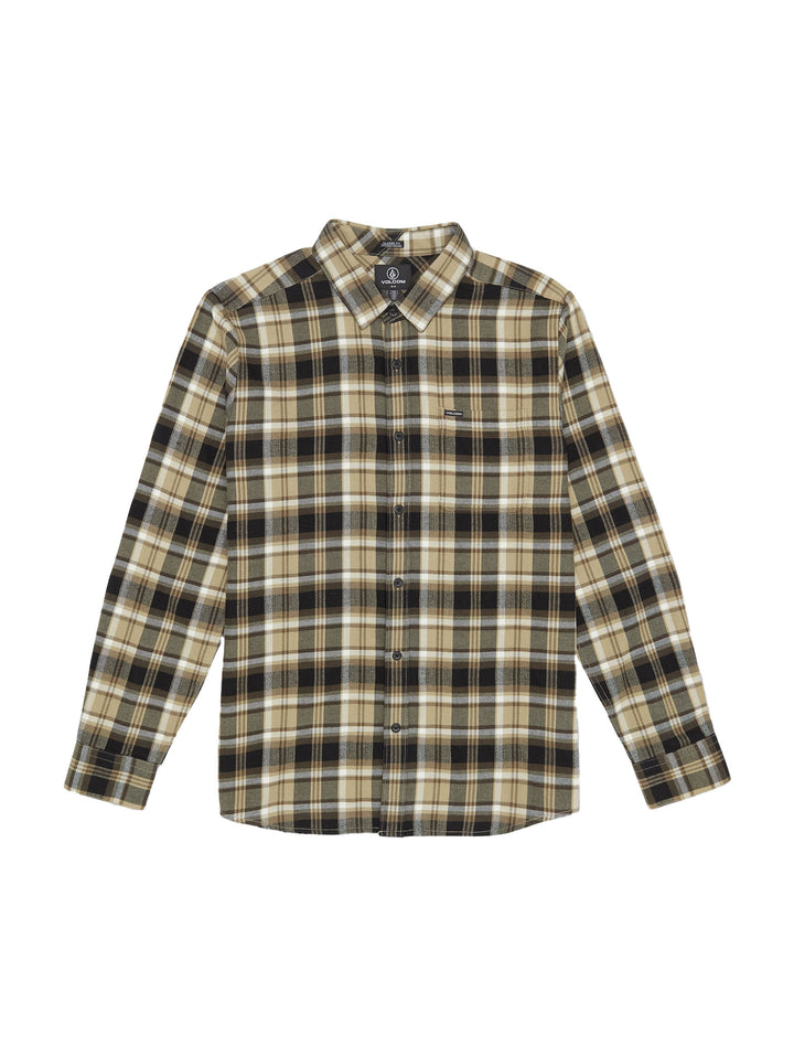 Volcom Caden Plaid Long Sleeve Flannel - Khaki