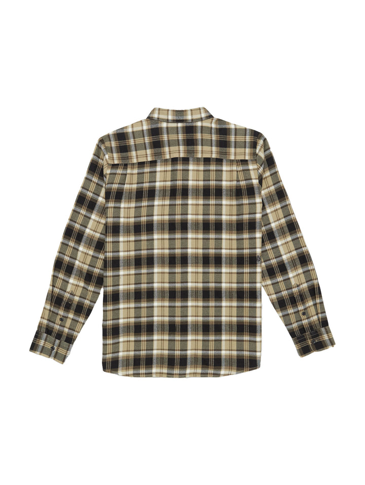 Volcom Caden Plaid Long Sleeve Flannel - Khaki