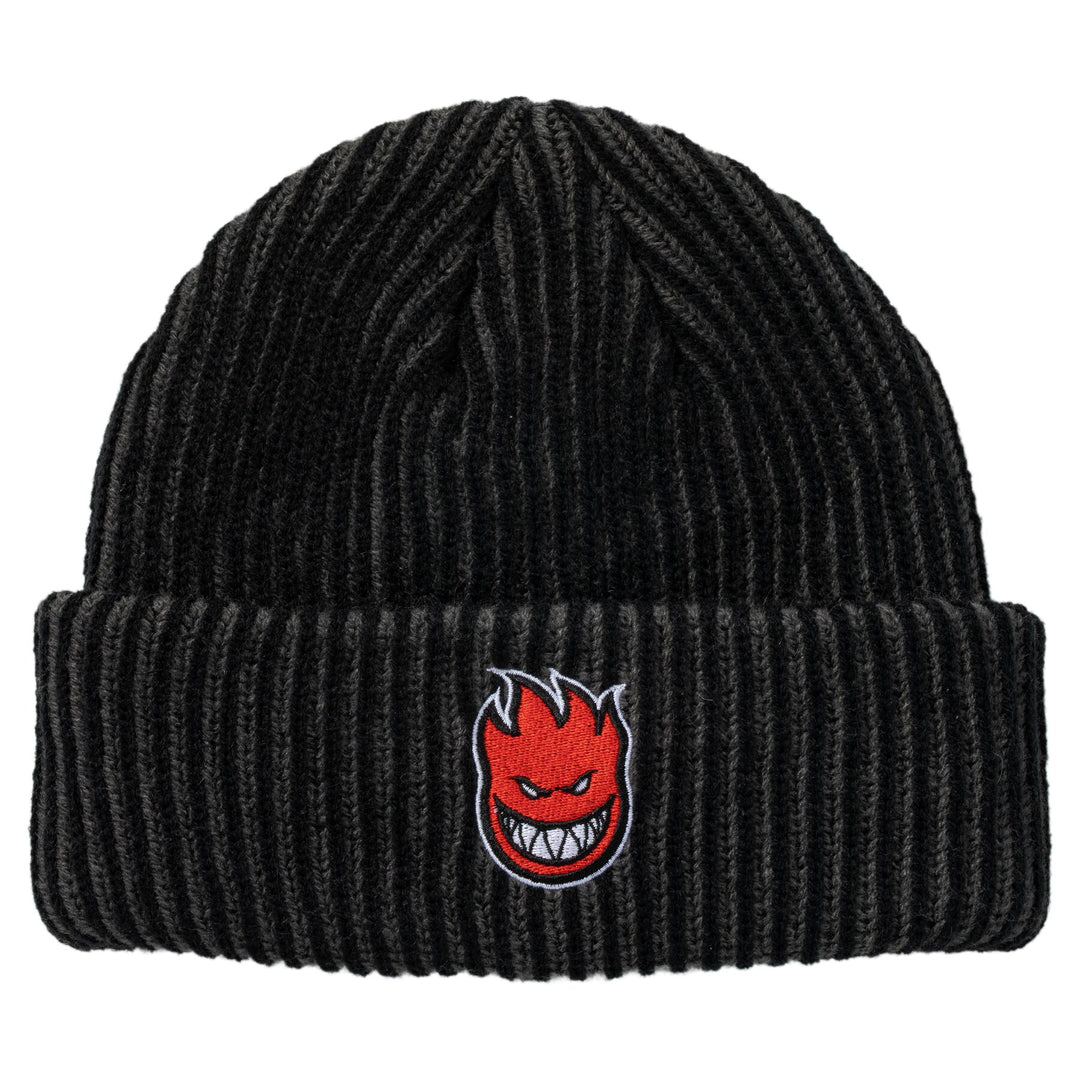 Spitfire Bighead Full Cuff Beanie - Black / Charcoal