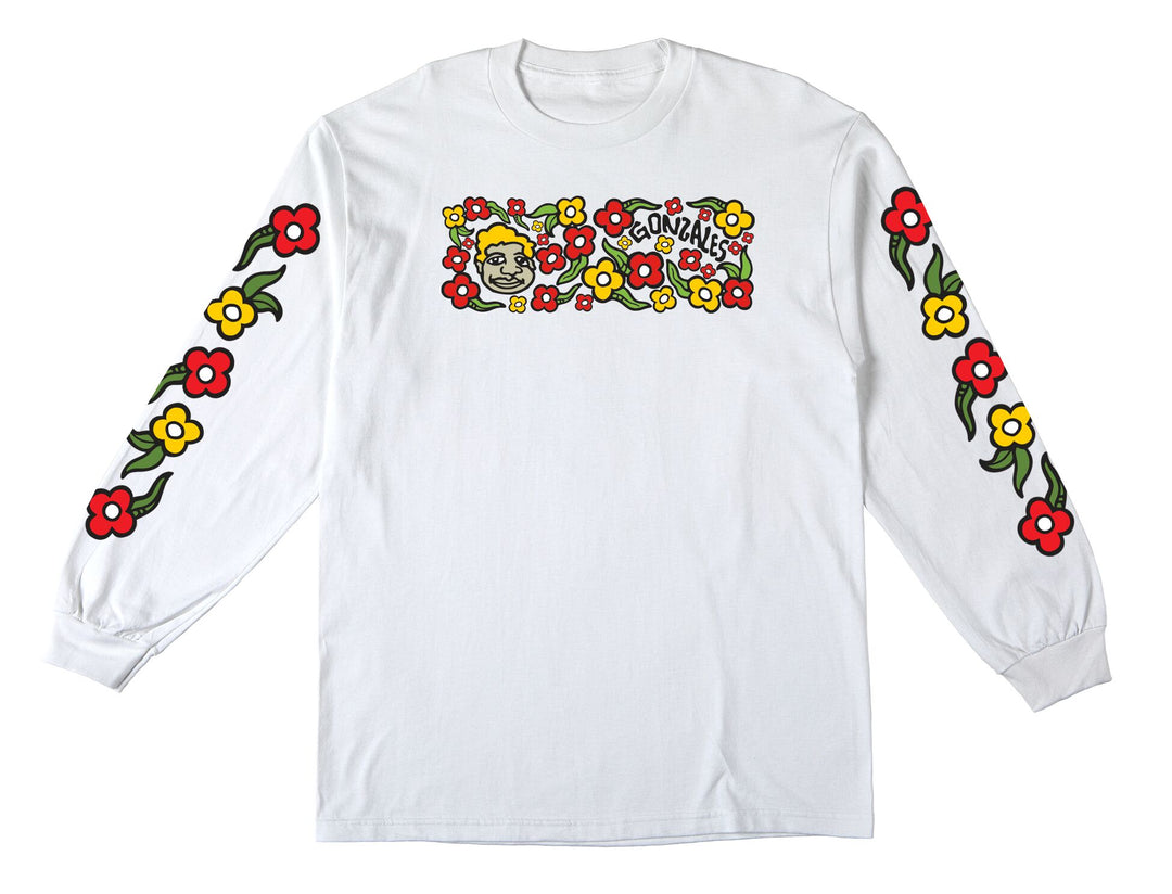 Krooked Sweatpants Flowers LS - White
