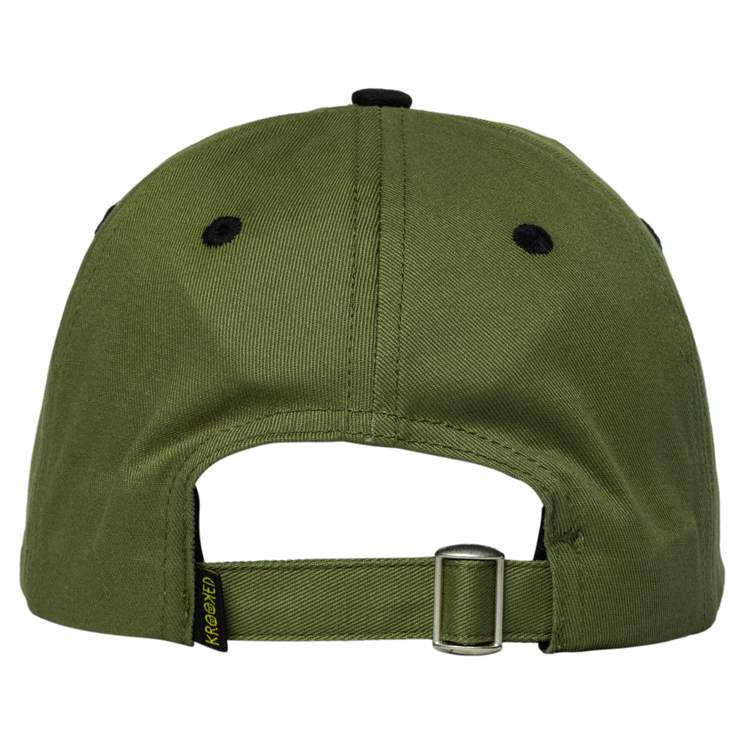 Krooked Adjustable Brush Skript Strapback - Olive / Black