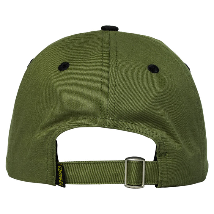 Krooked Adjustable Brush Skript Strapback - Olive / Black