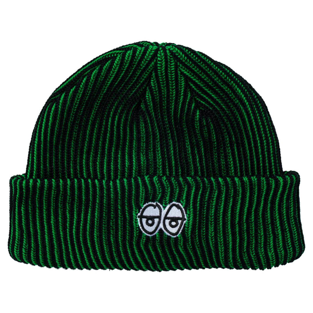 Krooked Eyes Fill Cuff Beanie - Black / Green