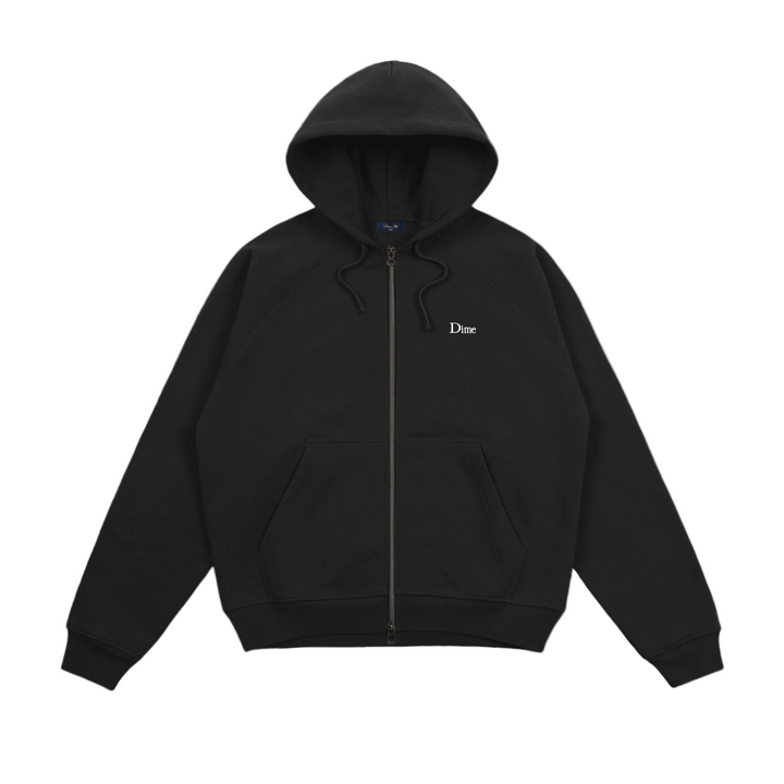 Dime Classic Logo Zip Hoodie - Pirate Black