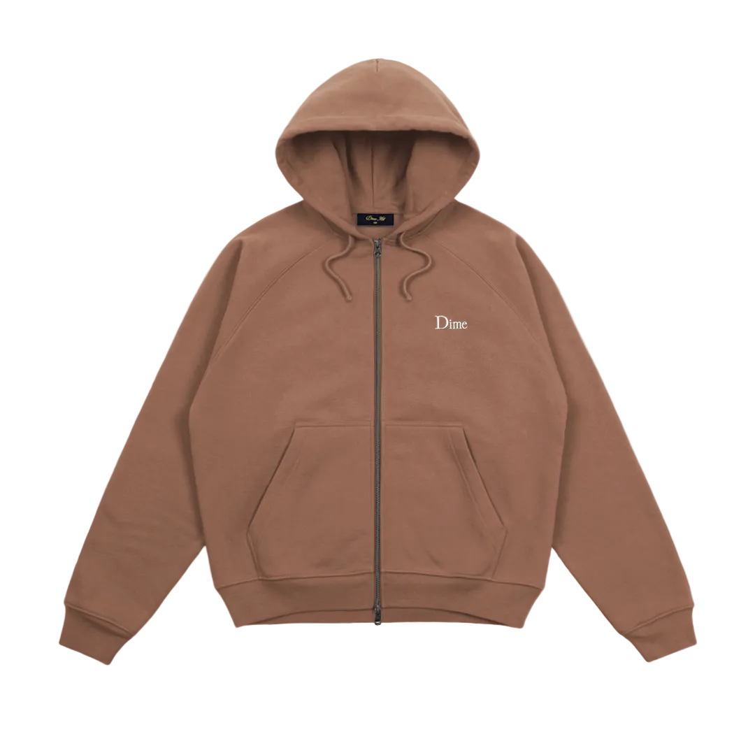 Dime Classic Small Logo Zip Hoodie - Canyon Brown
