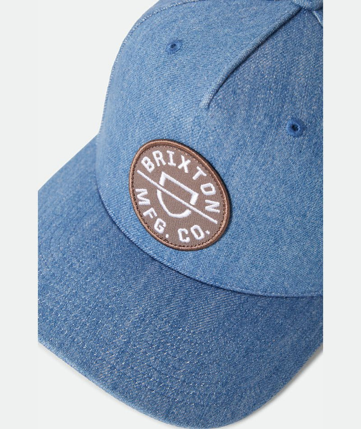 Brixton Crest MP Snapback - Medium Rinse Denim
