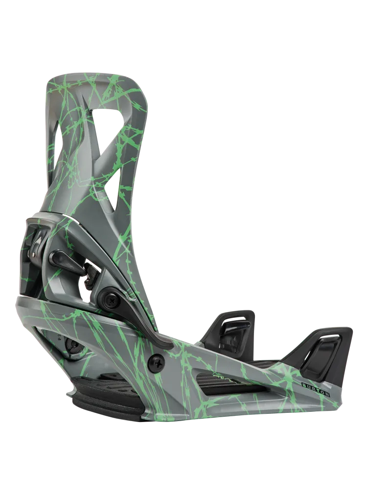 2027 Burton Men's Step On Re:Flex Snowboard Bindings - Grey / Green Voltage