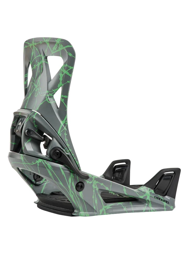 2027 Burton Men's Step On Re:Flex Snowboard Bindings - Grey / Green Voltage