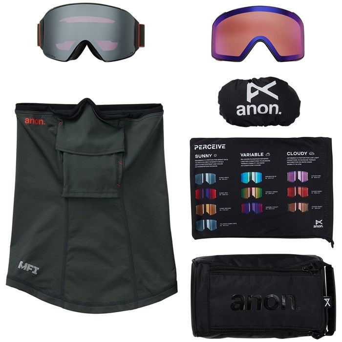 2026 Anon M4 Goggles - Cylindrical Fiesta Red / Prcv Onyx