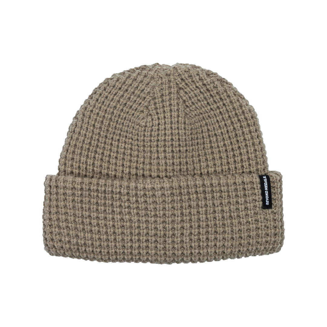 Beyond Medals Waffle Beanie - Beige