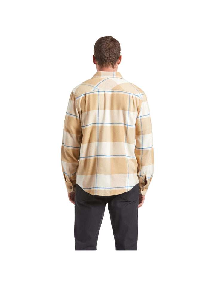 Brixton Bowery L/S Flannel - White / Sand / Cyber Blue
